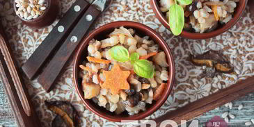 перловка с грибами