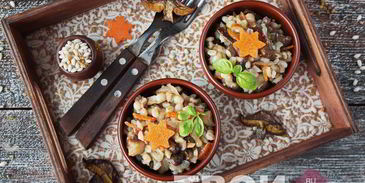 перловка с грибами