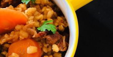 перловка с мясом и белыми грибами