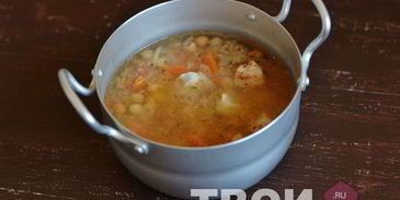 перловка с нутом и куриной грудкой