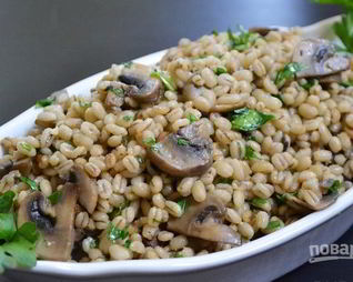Перловка с шампиньонами