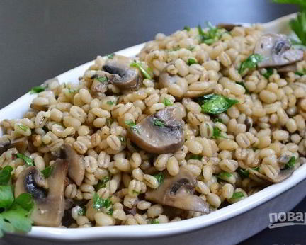 Перловка с шампиньонами