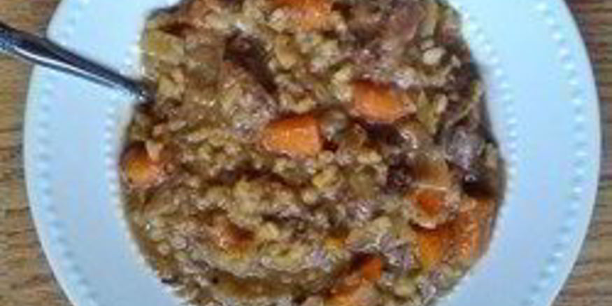 Рецепт перловки тушеной с мясом и грибами