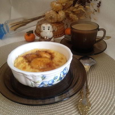 Апельсиновая пшенная каша с карамельным бананом