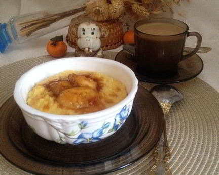 Апельсиновая пшенная каша с карамельным бананом