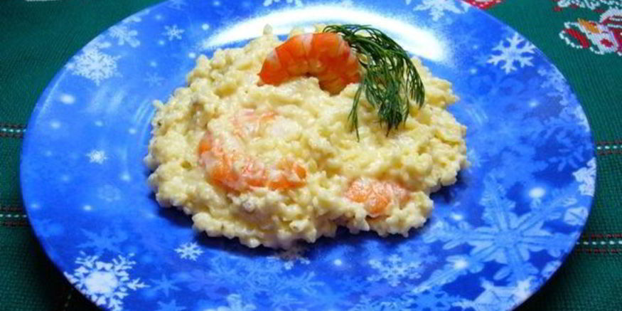 Рецепт каши пшенной с креветками