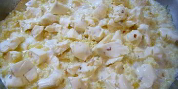 каша пшенная с креветками