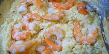 каша пшенная с креветками