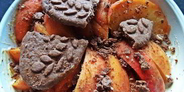 каша пшенная, запеченная под персиком