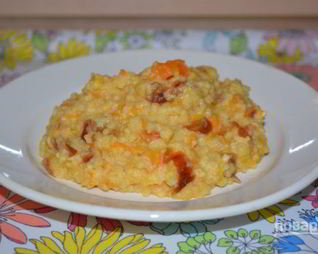 Молочная пшенная каша с тыквой