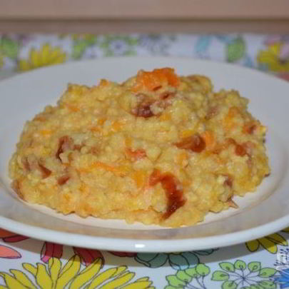 Молочная пшенная каша с тыквой