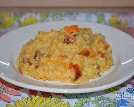 Молочная пшенная каша с тыквой