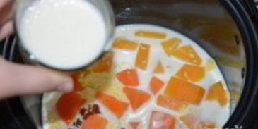 молочная пшенная каша с тыквой