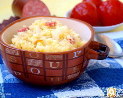 Пшеная каша с квашеной капустой