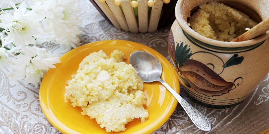 Рецепт пшенной каши на молоке в духовке в горшочке