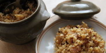 пшенная каша с карамельными яблоками