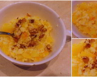 Пшенная каша с тыквой и апельсином на пару