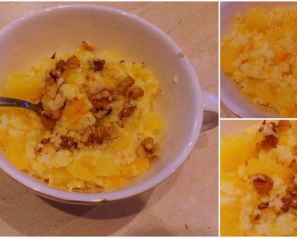 Пшенная каша с тыквой и апельсином на пару