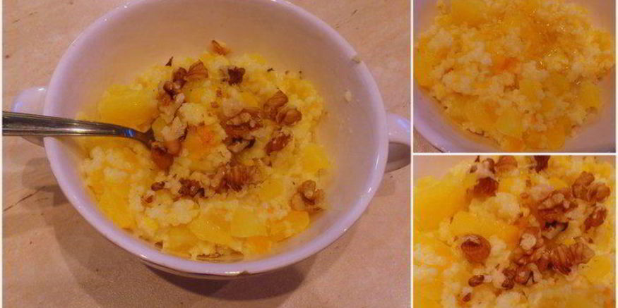 Рецепт пшенной каши с тыквой и апельсином на пару