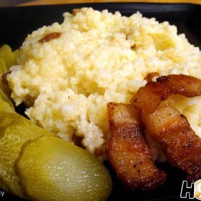Пшенная каша со шкварками