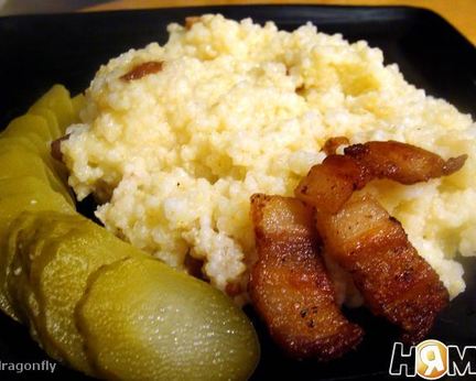 Пшенная каша со шкварками