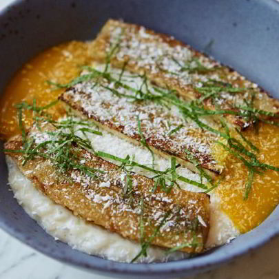 Рисовая каша на кокосовом молоке с карамелизованным бананом