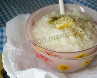 Рисовая каша на воде с топленым маслом