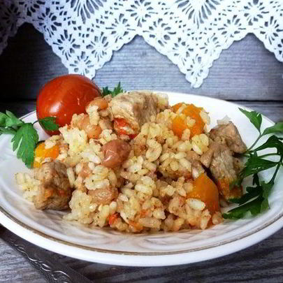 Рисовая каша с изюмом и тыквой