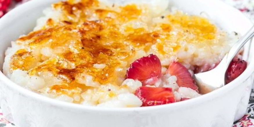 Рецепт рисовой каши с крем-брюле