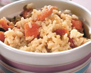 Рисовая каша с курагой и апельсиновым соком