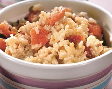 Рисовая каша с курагой и апельсиновым соком