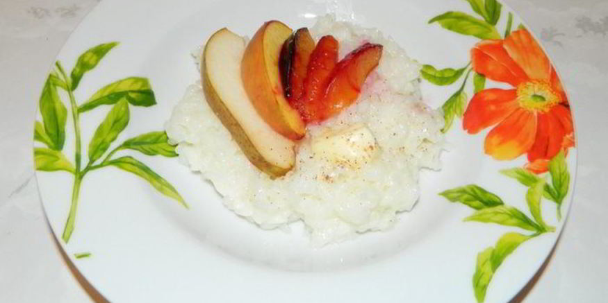 Рецепт рисовой каши с запеченными фруктами