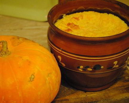 Тыквенная каша, запеченая в горшочке