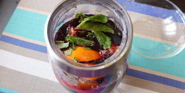 черничный холодный чай с мятой и базиликом