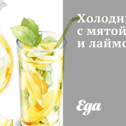 Холодный чай с мятой и лаймом