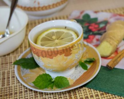 Зеленый чай с имбирем лимоном и медом