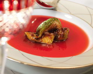 Кисель из клюквы с обжаренным инжиром