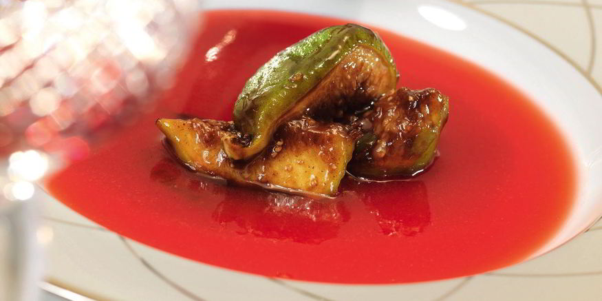 Рецепт киселя из клюквы с обжаренным инжиром