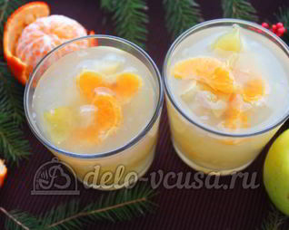 Кисель из мандаринов и яблок