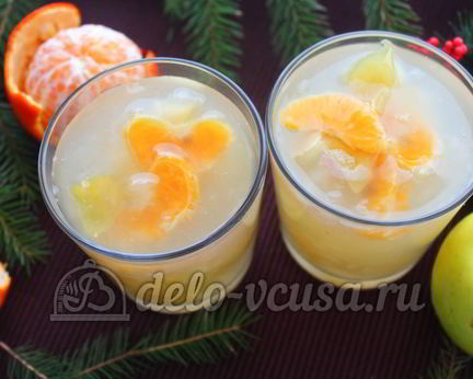 Кисель из мандаринов и яблок