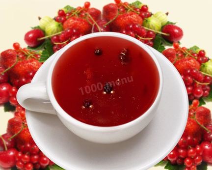 Кисель из замороженных ягод клюквы и черной смородины