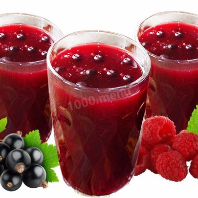 Кисель из замороженных ягод малины и черной смородины