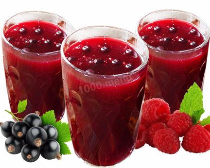 Кисель из замороженных ягод малины и черной смородины