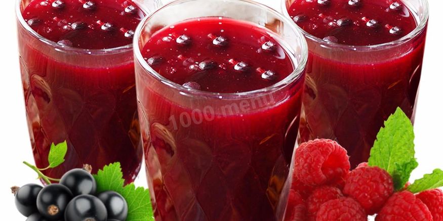 Рецепт киселя из замороженных ягод малины и черной смородины