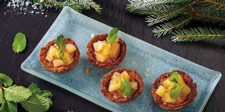 Рецепт корзиночек с кофе и ананасами