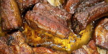 свиные ребрышки с кофейным соусом