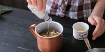 коктейль московский мул с персиком и базиликом