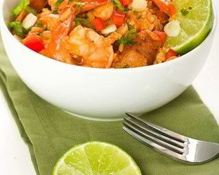 Креветки с текилой и лаймом