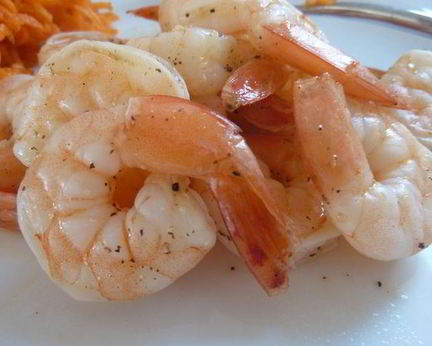 Жареные креветки с текилой