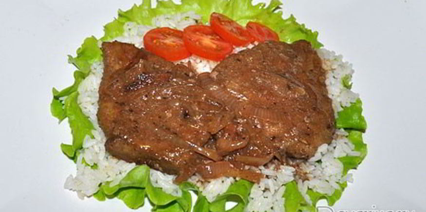 Рецепт говяжьей печени с вином и луком